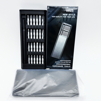 Magnetski set odvijača s aluminijskom ručkom, 24-in-1 i 25-in-1, križni, ravni i posebnih oblika bitova.
