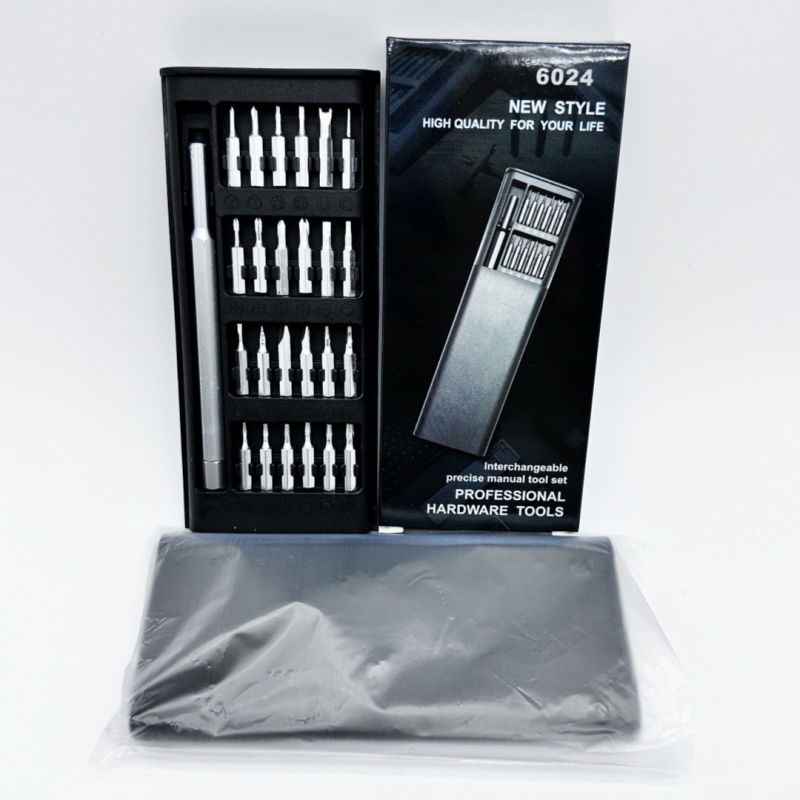 Magnetski set odvijača s aluminijskom ručkom, 24-in-1 i 25-in-1, križni, ravni i posebnih oblika bitova.
