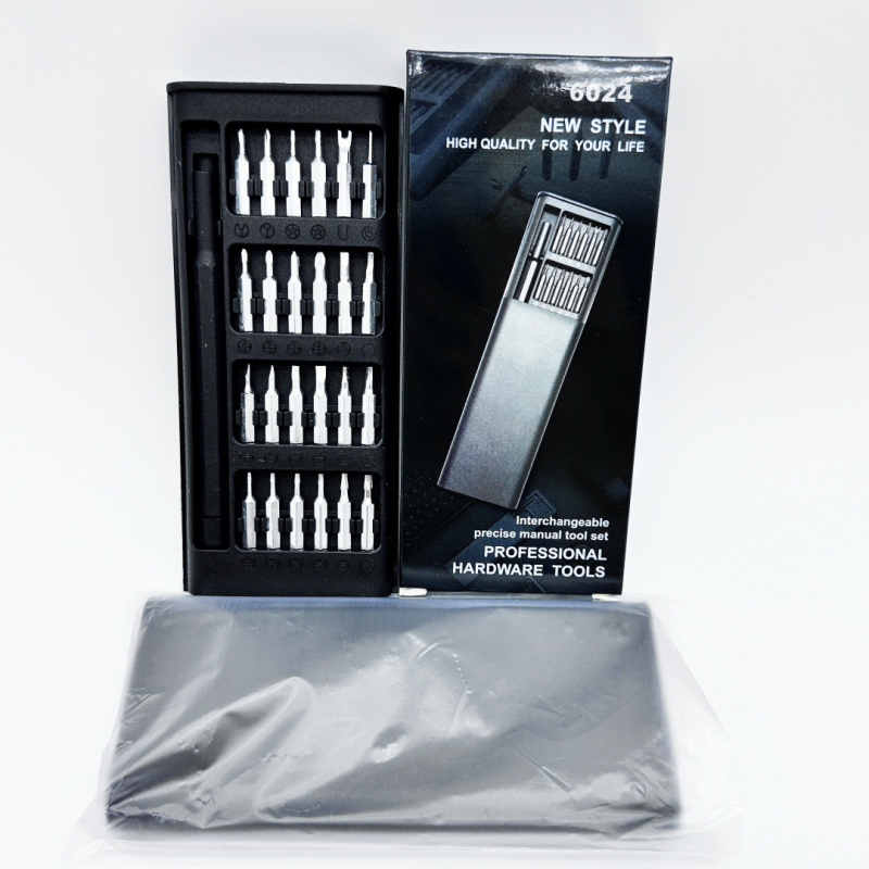 Magnetski set odvijača s aluminijskom ručkom, 24-in-1 i 25-in-1, križni, ravni i posebnih oblika bitova.