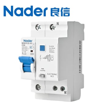 Nader Shanghai Liangxin NDB1CLE-63 серия прекъсвач за остатъчен ток 30 mA, 1P+N