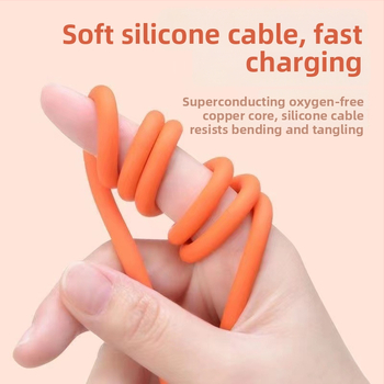 Li Chuang 120W 3-v-1 rýchlonabíjací kábel Type-C, Lightning, Mini USB; dĺžka 1–2 m; zinková zliatina; oranžová; pre Apple a Huawei