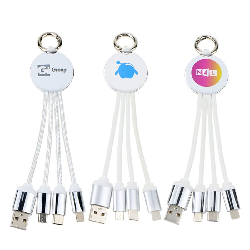 Kabel za podatke 3-u-1 s logom – brzo punjenje, Lightning/Micro-USB/Type-C, duljina 2–5 m