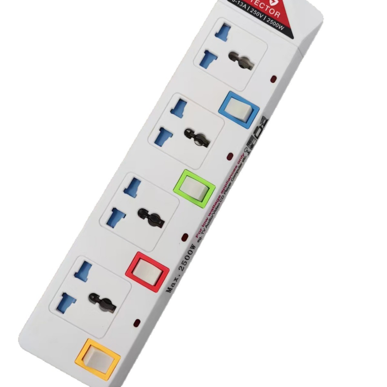 Produžni kabel s USB, britanski standard, neovisni prekidači za individualni nadzor, pogodan za Tajland i Kambođu, višestruko certificiran
