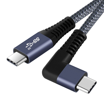 Kutni Type-C muški-muški kabel za prijenos podataka, puna funkcionalnost, 100W brzo punjenje, 20 Gbps prijenos, 4K60Hz prijenos, za mobilne uređaje i prijenosna računala