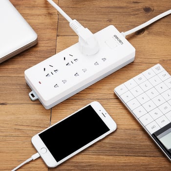 Deli 18257 Novi Nacionalni Standard 5m Produžni Kabel sa 6 utičnica: 3 Pojedinačne Utičnice + 3 Kombinirane