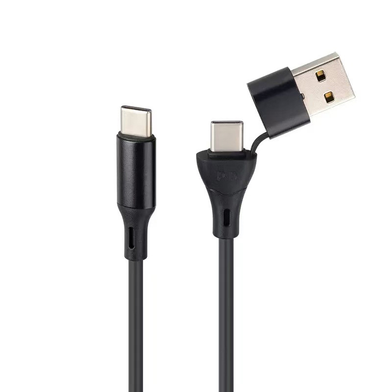 PD 60W USB-C na USB-C kabel s dvije glave, 2u1 podatkovni kabel za Huawei Android telefone, duljina 0.5–1 m