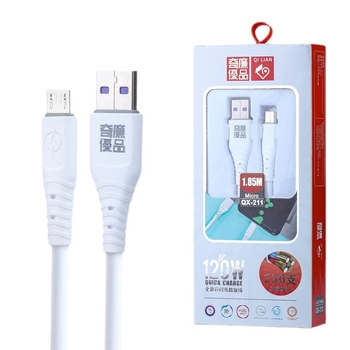 Android dátový kábel, dĺžka 1,8 m, TPE, Micro USB, kompatibilný s Xiaomi, Huawei, Honor, rýchle nabíjanie