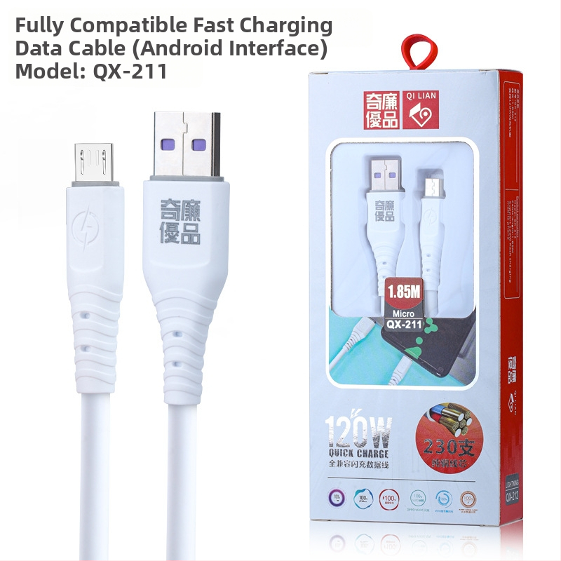 Android dátový kábel, dĺžka 1,8 m, TPE, Micro USB, kompatibilný s Xiaomi, Huawei, Honor, rýchle nabíjanie