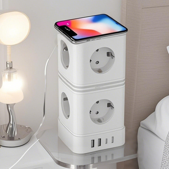 VASTFAFA QDB0820 8‑utičnica europski produžni kabel, CE, ROHS, USB-C PD 20W, kabel duljine 2 m