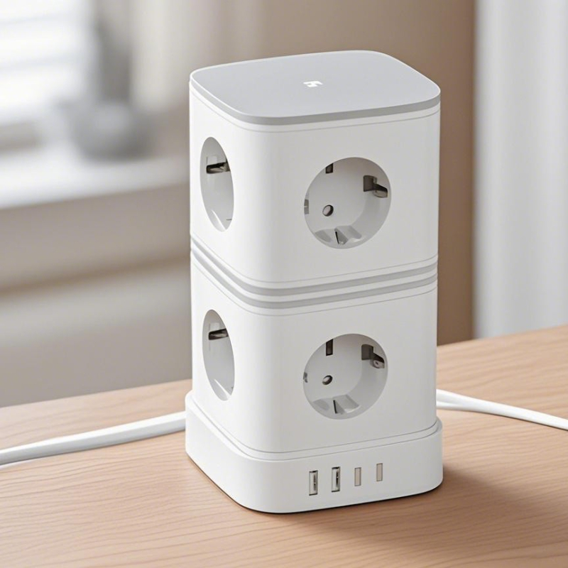 VASTFAFA QDB0820 8‑utičnica europski produžni kabel, CE, ROHS, USB-C PD 20W, kabel duljine 2 m