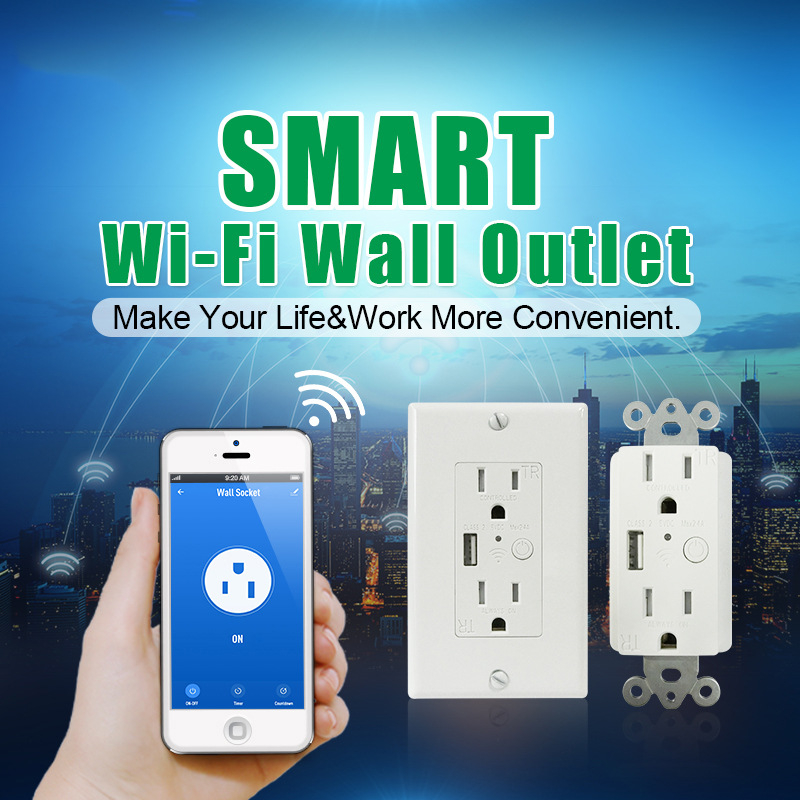 WiFi okos aljzat ETL tanúsítványú, 100-250V, távoli vezérléssel, falba épített