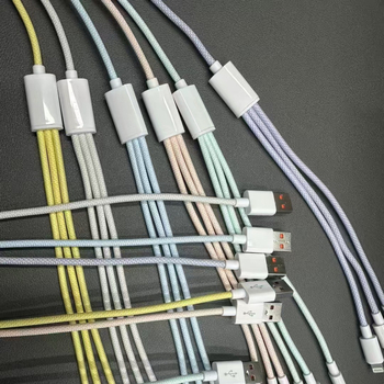 Macron 66W pleteni kabel za podatke i punjenje 1-3 s konektorima Mini USB, Lightning i USB-C