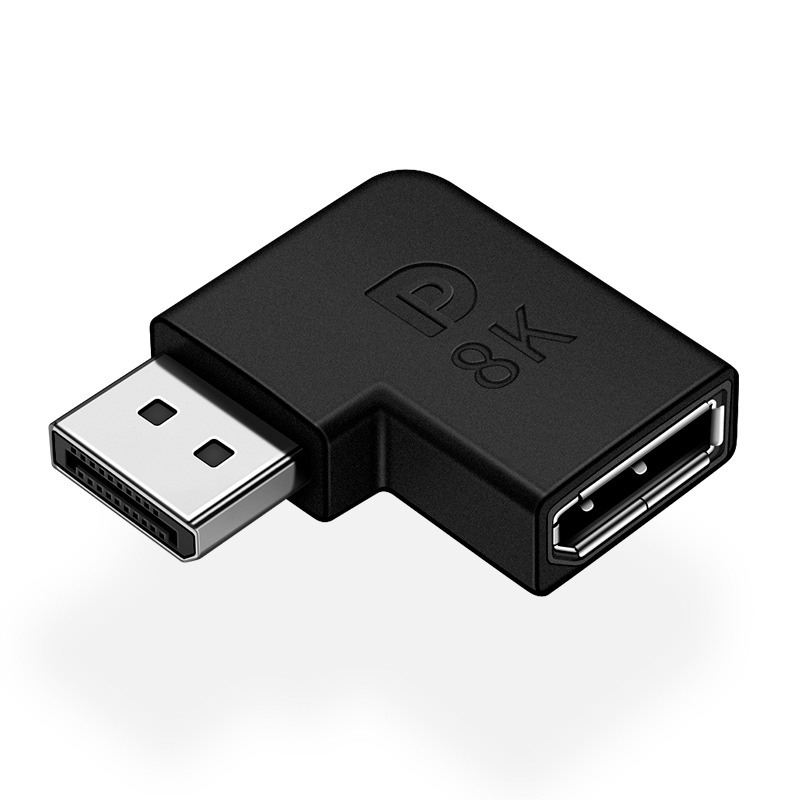DisplayPort 8K kutni adapter, 90° kut, DP muški i ženski konektori, produžni spoj 1.4/1.2