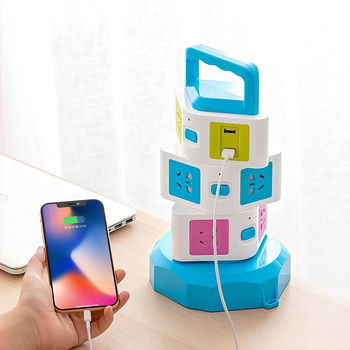 Vežový stolný rozbočovač s inteligentnými USB portmi, viacfunkčná zásuvka