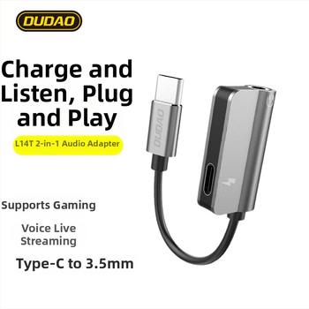 L14T USB-C na 3,5 mm dvojitý konverzný kábel pre slúchadlá Xiaomi Mi 6