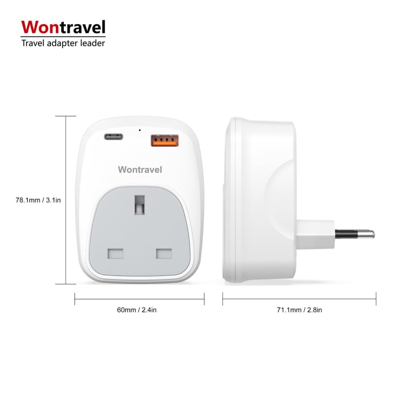 3-пинов преносим интелигентен контакт по британски стандарт с USB порт