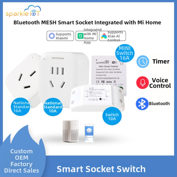 Inteligentný zásuvkový spínač pripojený k Bluetooth Mesh bráne Mi Home XiaoAi na ovládanie MIN 16A spínača