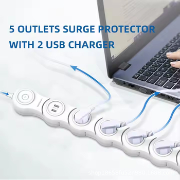 Europski produžni kabel s USB-om u obliku zmije, 4–6 utičnica, za kućnu upotrebu