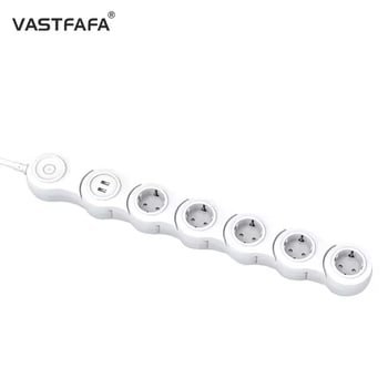 Europski produžni kabel s USB-om u obliku zmije, 4–6 utičnica, za kućnu upotrebu