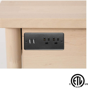 Baiyou amerikai stílusú irodai asztal, ETL-hitelesített tápegységgel, USB-portokkal, többfunkciós számítógépes asztal