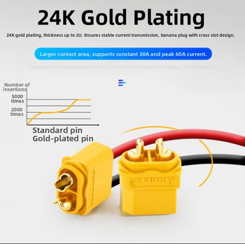 XT60 lítiový batériový konektor s meďou-pozlátenými kontaktmi, mužský a ženský XT60/H/F, banana plug a T plug pre RC modely
