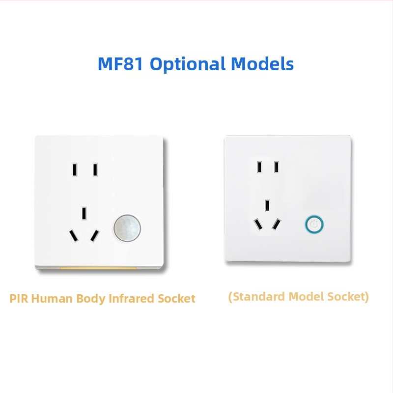 Ipari minőségű 86-os típusú falba szerelhető intelligens konnektor energiaméréssel, Wi‑Fi és Bluetooth, időzítő funkcióval, 10 A