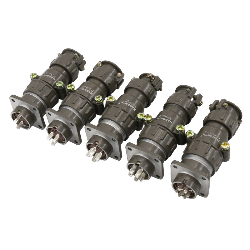 P20 kružni spojnik, avionska utičnica i utikač, butt-tip spoj, promjer 20 mm, 2–7 vodova