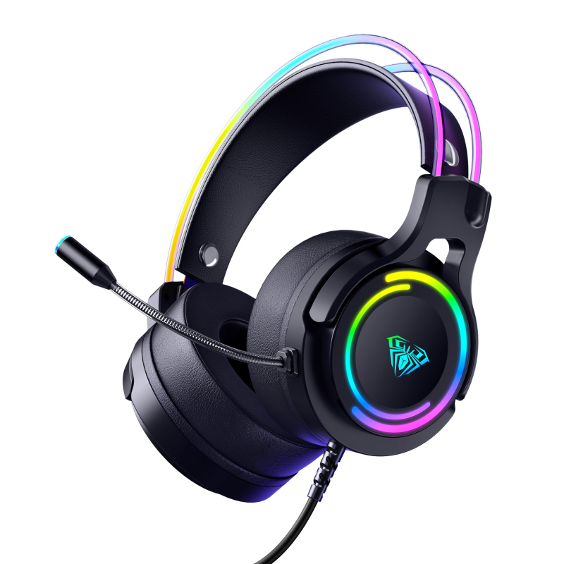 Wolf Spider S506 кабелни гейминг слушалки със 7.1 съраунд звук за PC/лаптоп, светещи е-спорт слушалки