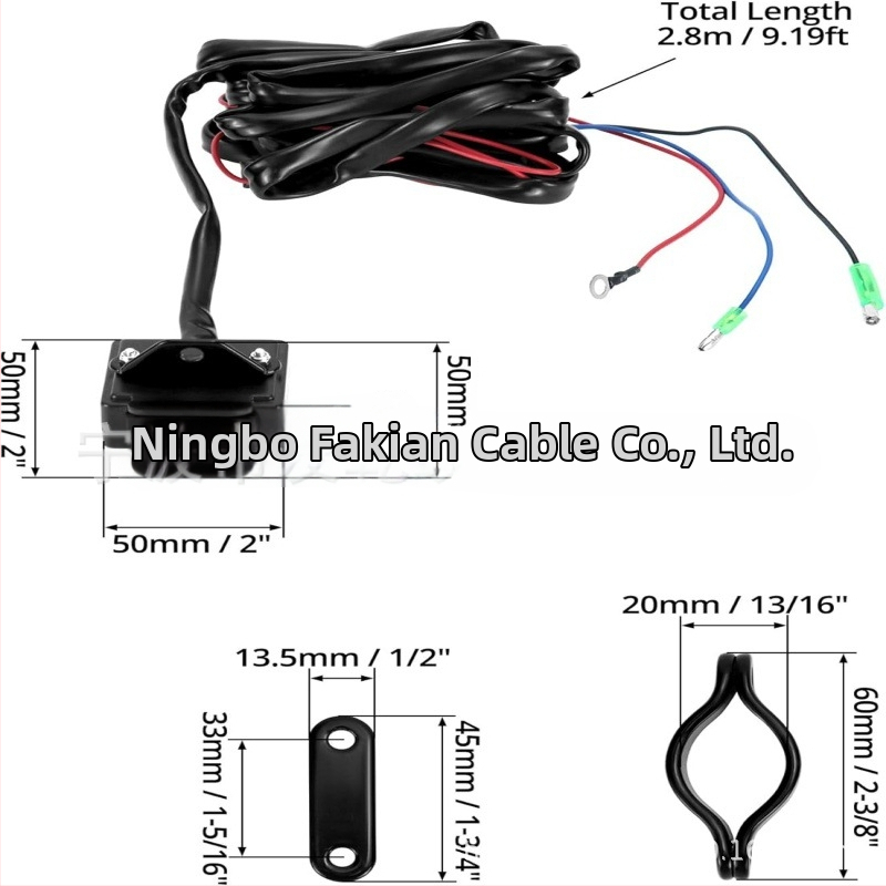 3-pólový konektor pre diaľkové ovládanie navijáka, 12V, ATV/UTV, kábel 9 ft, vodotesný elektrický ručný ovládač