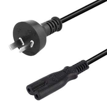 Argentinski dvopinski kabel za napajanje s ovalnim utikačem i utikačem u obliku osmerokuta za audio opremu i stolne lampe