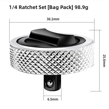 Tj 3-τεμάχιο σετ μίνι ratchet wrench, χρωμιοβανadiου ατσάλι, 1/2 in, 3/8 in, 1/4 in