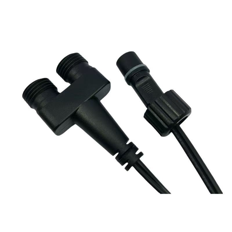 Vanjski vodootporni EU-standardni produžni kabel s muški i ženski priključci, 1:2 razdjelnik za božićne LED svjetlosne ukrase, napajanje s 2,35 mm utikačem