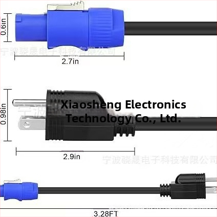 PowerCON kábel pre scénické osvetlenie, trojpólový konektor, AC napájací kábel, samec–samec predlžovač