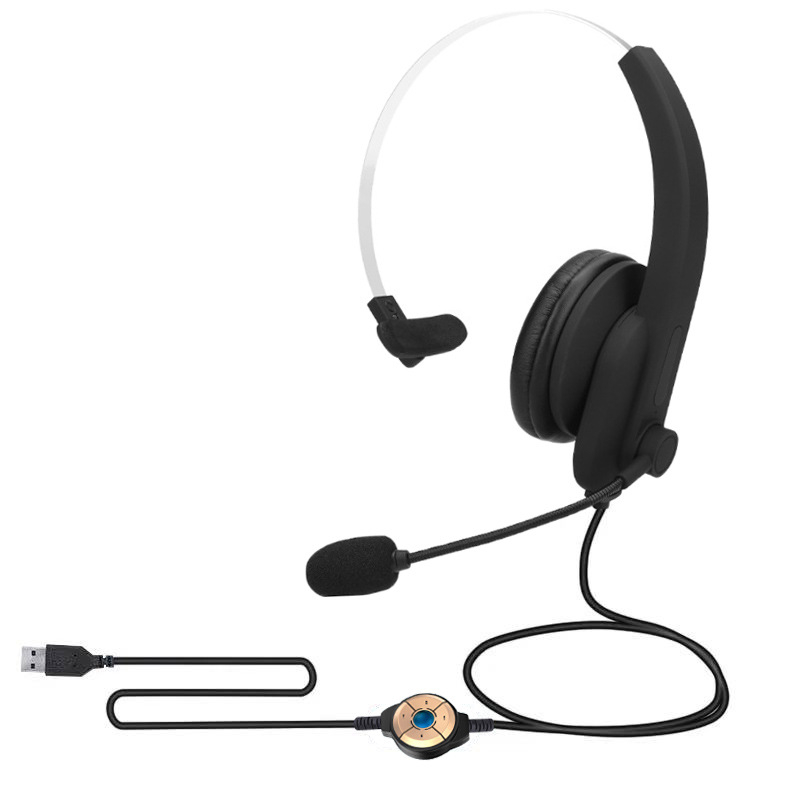 USB žični headset za korisničku podršku, preko uha, avijacijskog stila, za vozače kamiona