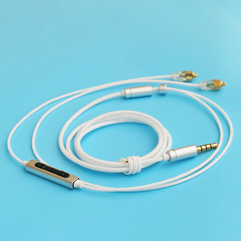 Prozirni bijeli MMCX kabel za slušalice s mikrofonom, regulacijom glasnoće, zamjenski kabel, kompatibilan s iOS i Android