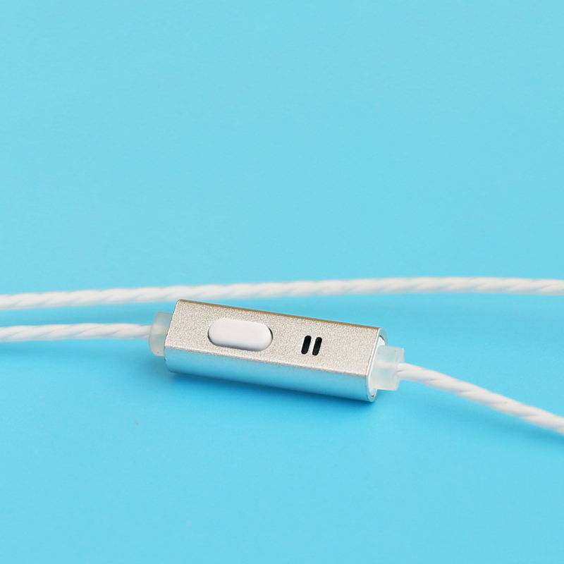 Prozirni bijeli MMCX kabel za slušalice s mikrofonom, regulacijom glasnoće, zamjenski kabel, kompatibilan s iOS i Android