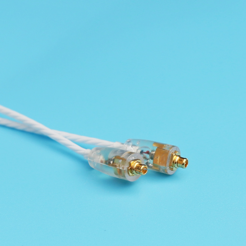 Prozirni bijeli MMCX kabel za slušalice s mikrofonom, regulacijom glasnoće, zamjenski kabel, kompatibilan s iOS i Android