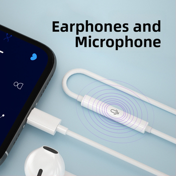 Drôtové slúchadlá s Type-C konektorom, digitálny dekódovací čip, vstavaný mikrofón, potlačenie šumu, dizajn pol-in-ear, kábel 1,2 m