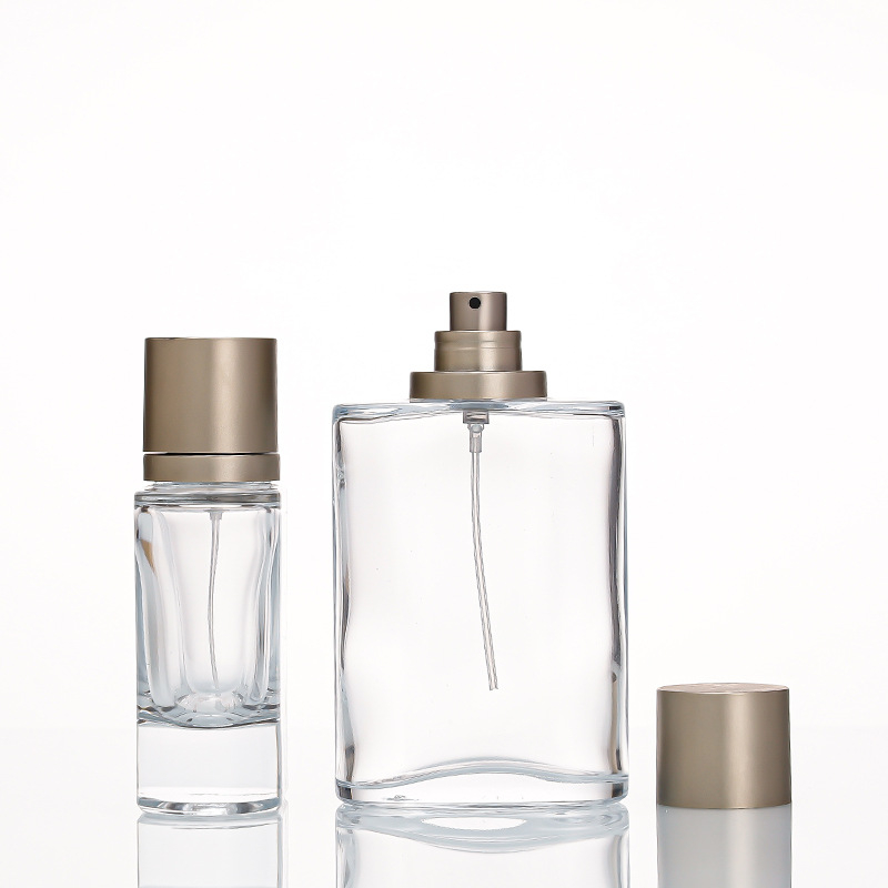 Prozirna staklena bočica sa sprejem i snap-on kapom, 50 ml/100 ml prazna bočica za parfeme i kozmetiku