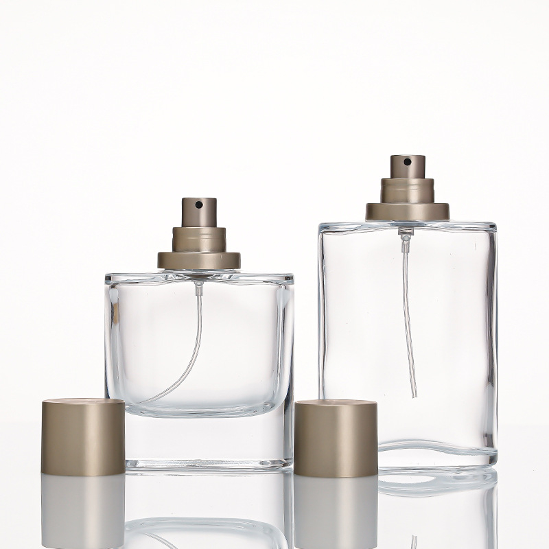 Prozirna staklena bočica sa sprejem i snap-on kapom, 50 ml/100 ml prazna bočica za parfeme i kozmetiku