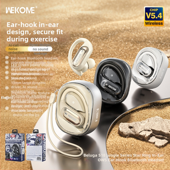 Wekome Bluetooth slúchadlá s klipsom na ucho, Bluetooth 5.4, true Wireless, športové, dlhá výdrž batérie, dizajn s klipsom na ucho