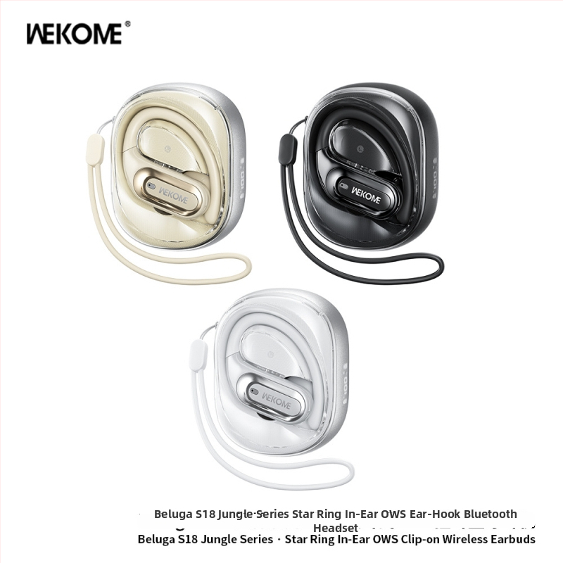 Wekome Bluetooth slúchadlá s klipsom na ucho, Bluetooth 5.4, true Wireless, športové, dlhá výdrž batérie, dizajn s klipsom na ucho