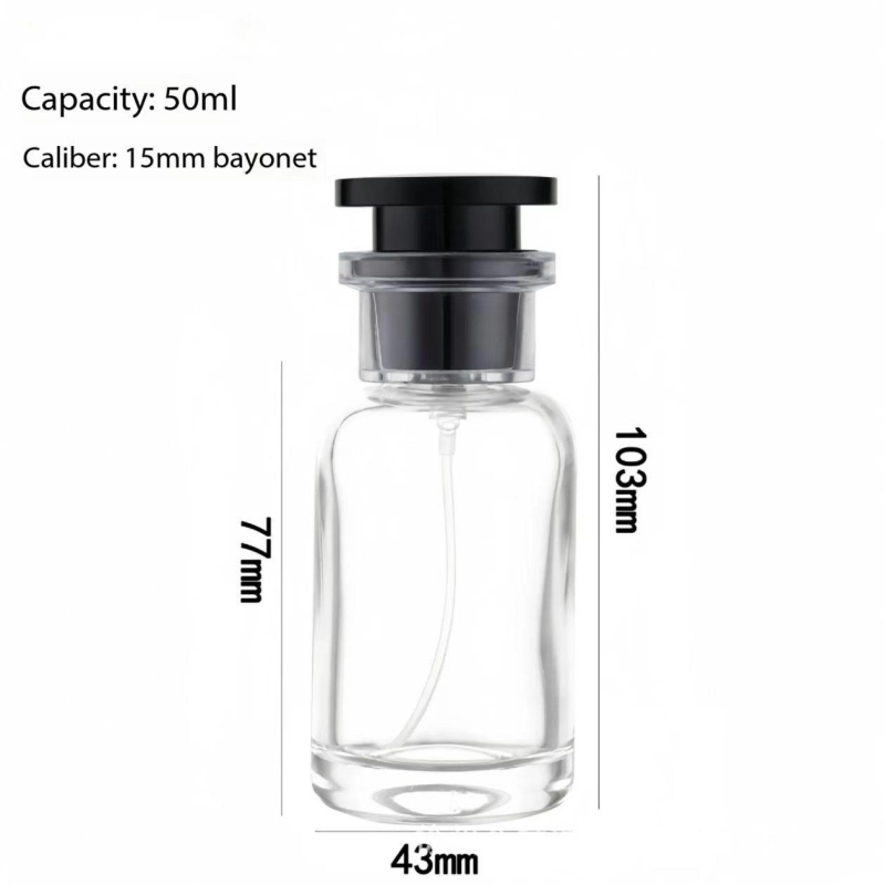 Üveg parfüm permetező palack, hengeres, utazáshoz, 50 ml vagy 100 ml