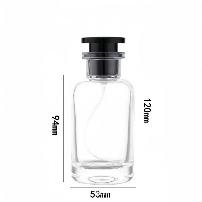 Üveg parfüm permetező palack, hengeres, utazáshoz, 50 ml vagy 100 ml