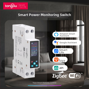 Tuya WiFi/ZigBee Inteligentný Prepínač s Meraním, Časovačom a Reléom, LCD Energetický Merač, Diaľkové Ovládanie cez Aplikáciu