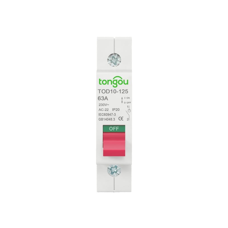 TONGOU TOD10-125 1P 63A Διακόπτης Απομόνωσης – Κύριος Διακόπτης