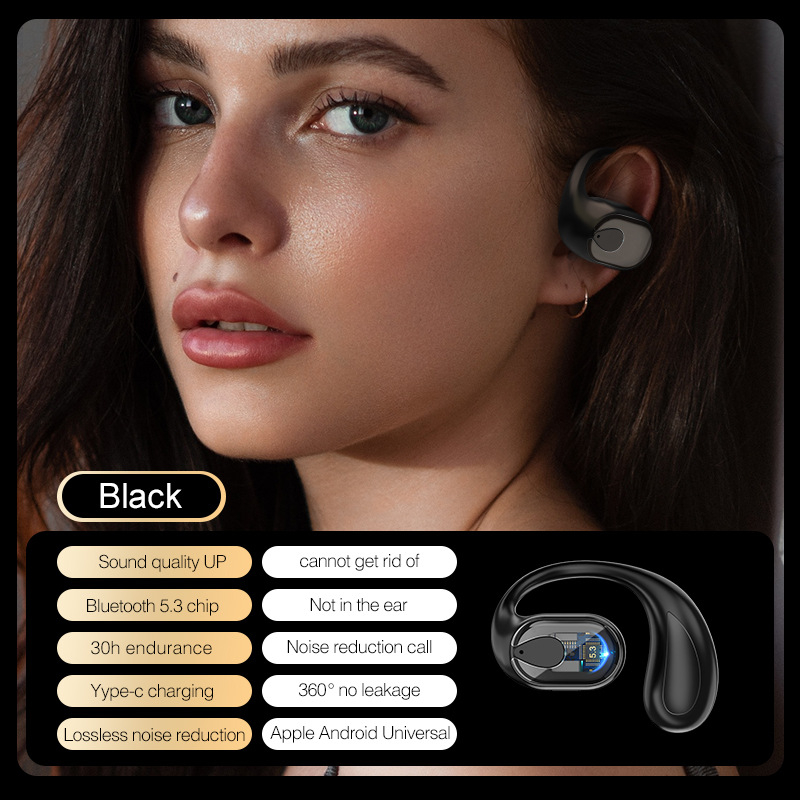 OWS Bluetooth slušalica za uho, bežična, velika baterija, jednostrani otvoreni dizajn, udobna za dugotrajno nošenje, tip s klipsom za uho