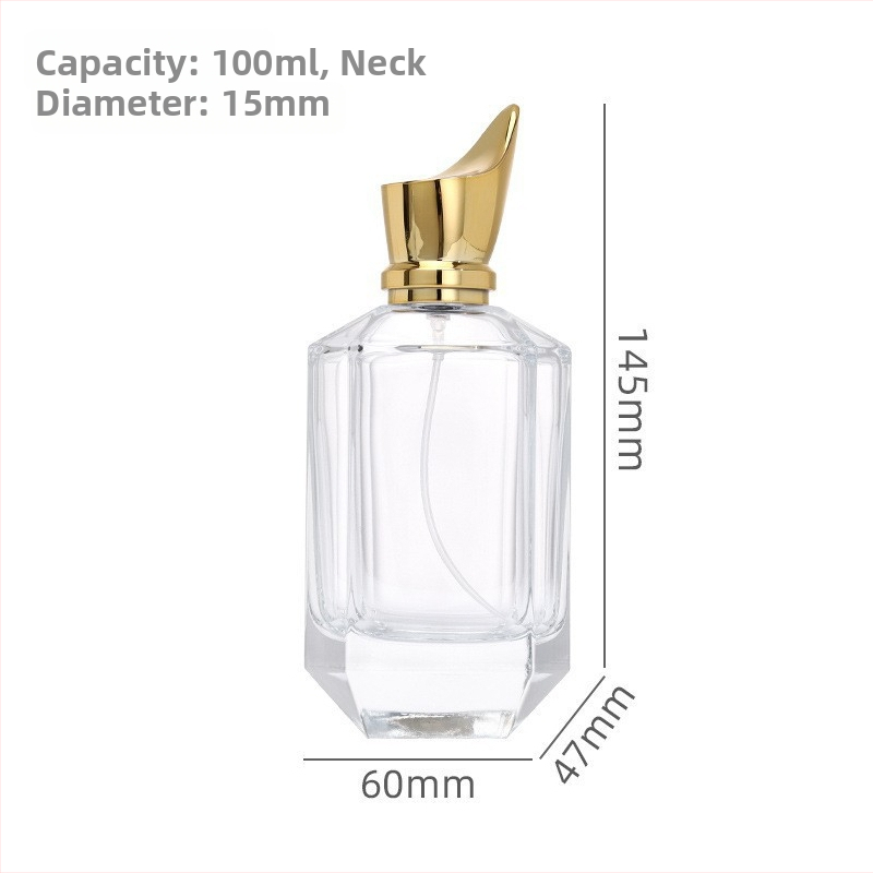 100 ml átlátszó üvegű permetezőflakon kupakkal és pumpával, kozmetikumokhoz (tonik/krém)