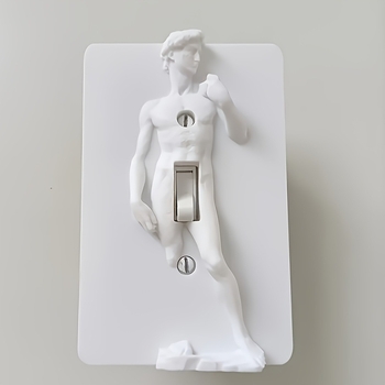 David portretna statua, poklopac prekidača, crno-bijeli, plastični zidni prekidač