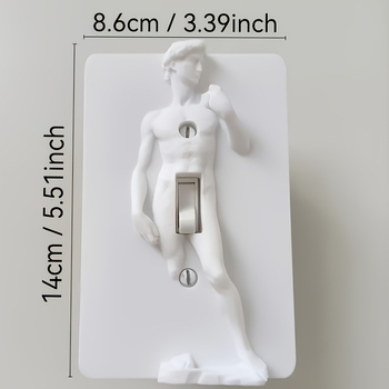 David portretna statua, poklopac prekidača, crno-bijeli, plastični zidni prekidač